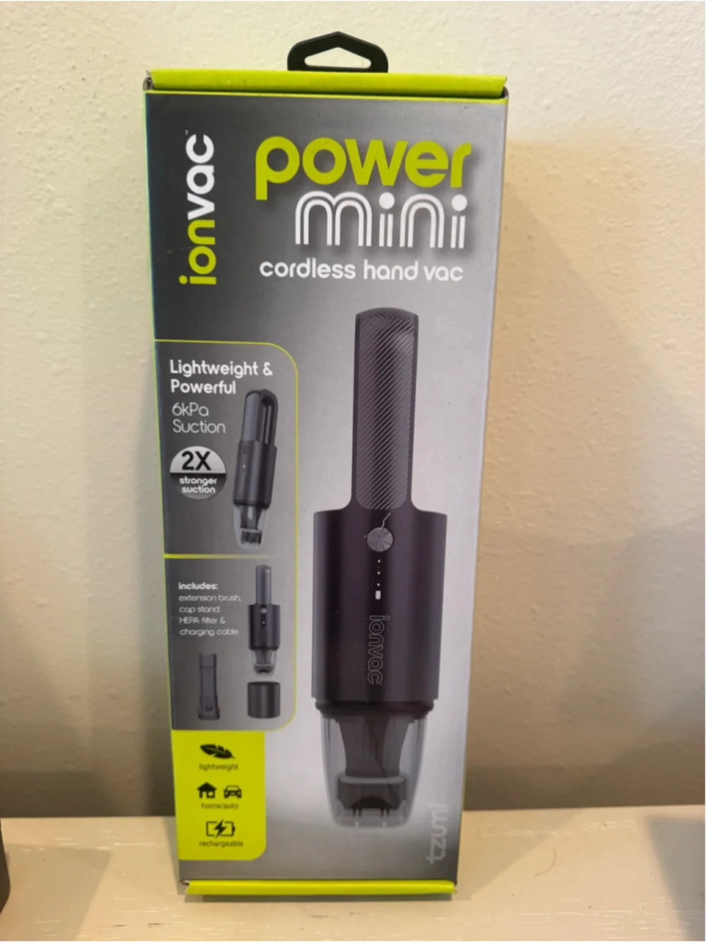 ionvac Power Mini Cordless Hand Vac One Size Black Lime Green